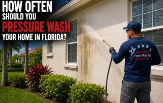 Professional exterior cleaning at a Southwest Florida home